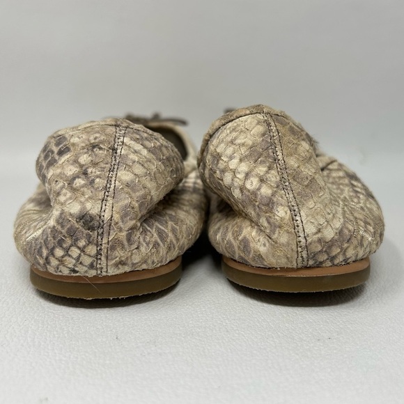 Sam Edelman Felicia Ballet Flat Ballerina Python Snake Skin Leather Bow Sz 8M - Picture 8 of 14